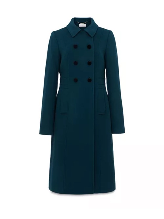 Hobbs London Jackets & Blazers - Hobb’s London Jude Double Breasted Teal Wool Coat